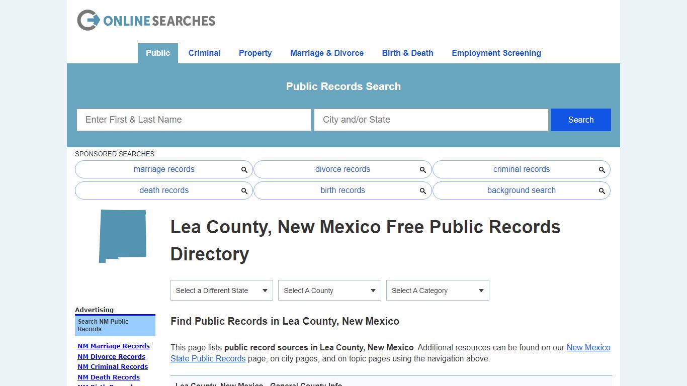 Lea County, New Mexico Public Records Directory - OnlineSearches.com